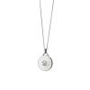 Monica Rich Kosann Paw Print Necklace with White Sapphires in Sterling Silver, 30"