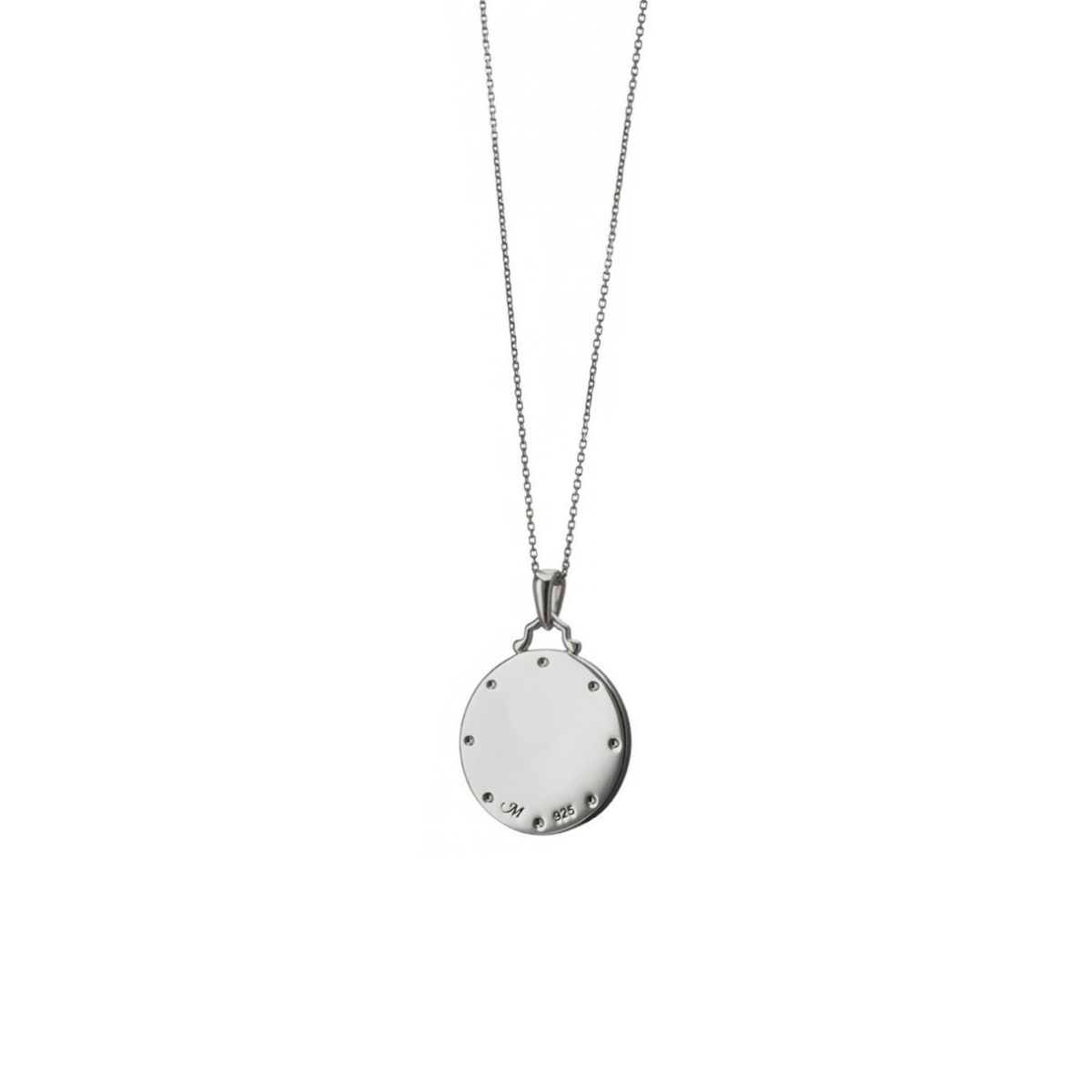 Monica Rich Kosann Paw Print Necklace with White Sapphires in Sterling Silver, 30