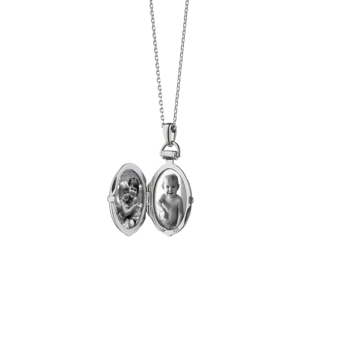 Monica Rich Kosann Petite Bridle Locket in Sterling Silver with White Sapphire, 18