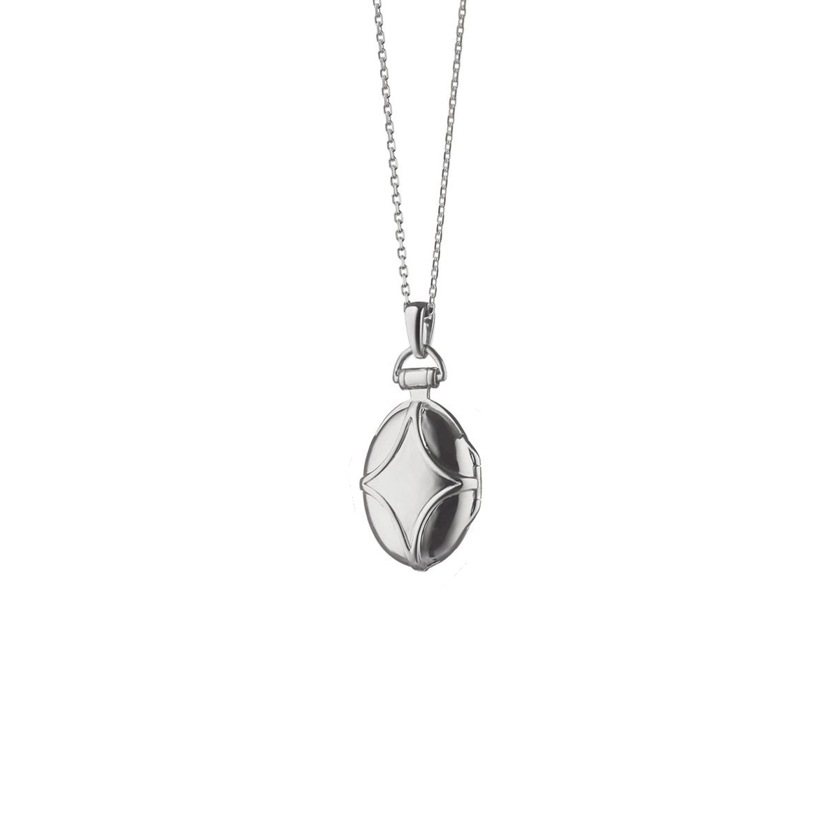Monica Rich Kosann Petite Bridle Locket in Sterling Silver with White Sapphire, 18