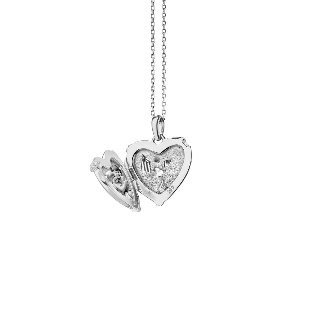 Monica Rich Kosann Heart Locket with White Sapphires