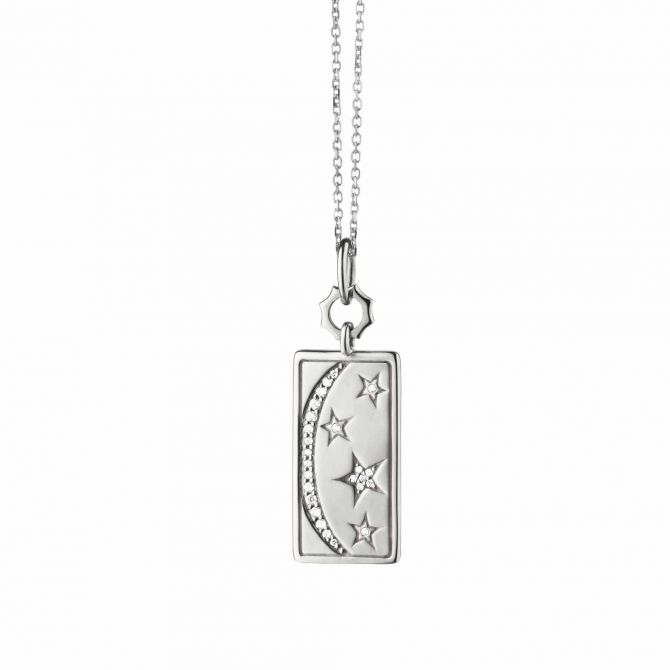 Monica Rich Kosann Sun, Moon and Stars Medallion Pendant with Sapphires in Sterling Silver