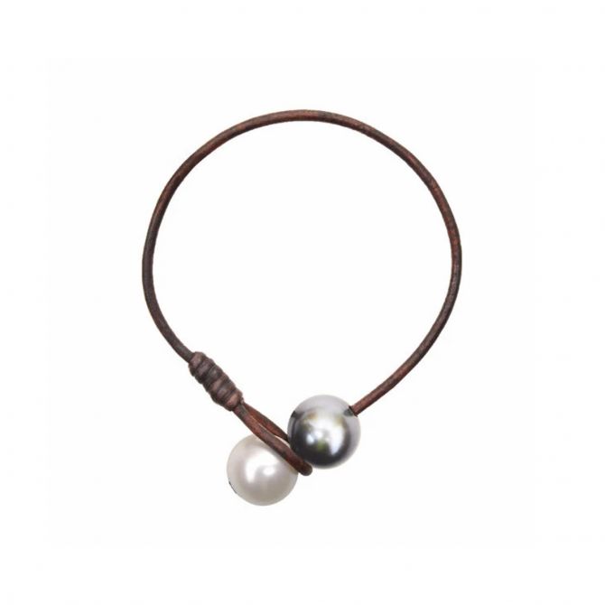 Vincent Peach Seaplicity Bracelet with Freshwater and Tahitian Pearls