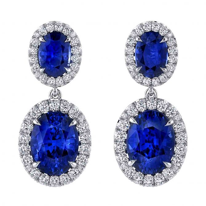 Sapphire oval earrings hotsell