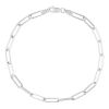 Paperclip Flat Link Bracelet in White Gold, 8"