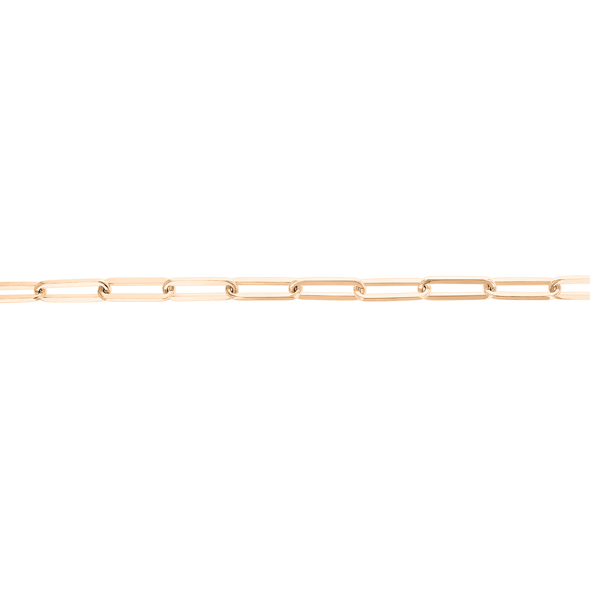 Paperclip Flat Link Bracelet in Rose Gold, 8