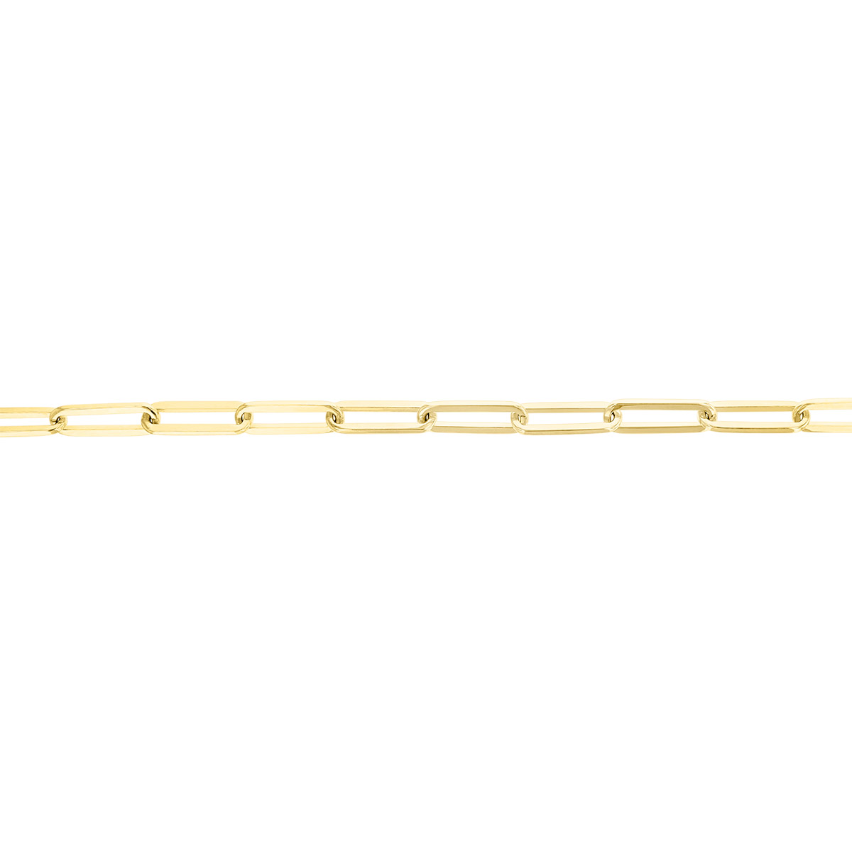 Paperclip Flat Link Bracelet in Yellow Gold, 8