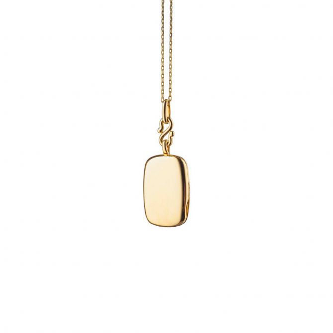 Monica Rich Kosann Slim "Britt" Rectangle Necklace in Yellow Gold