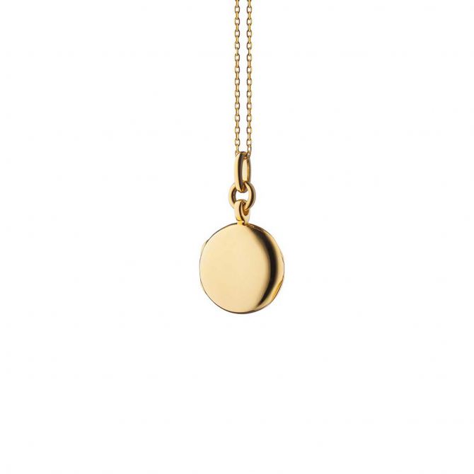 Monica Rich Kosann Slim Round "Nan" Locket in Yellow Gold