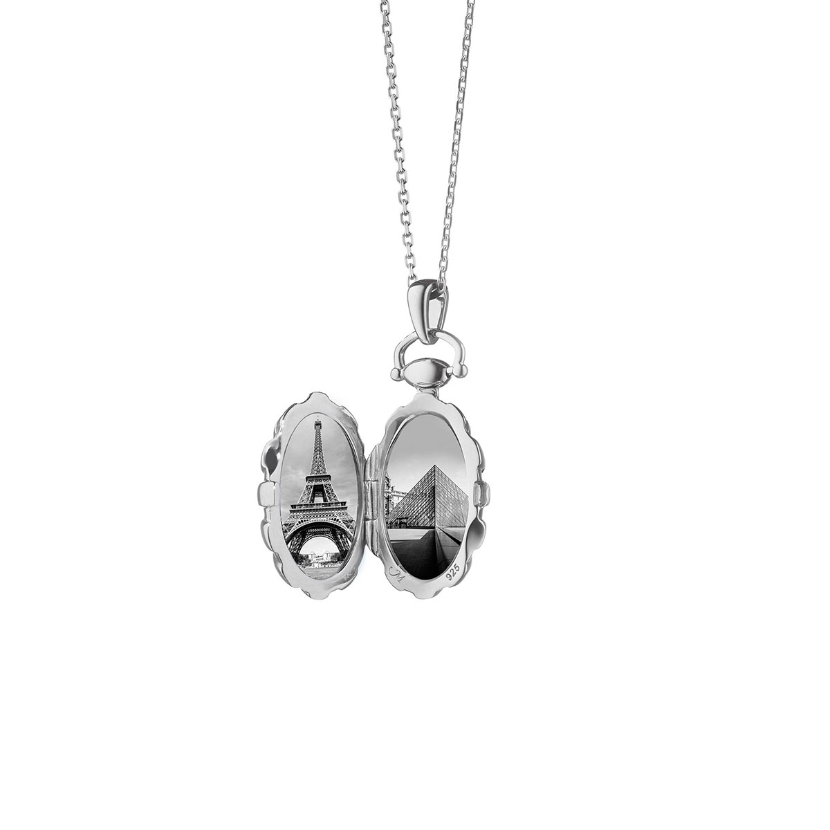 Monica Rich Kosann Petite Sunburst Locket in Sterling Silver, 18