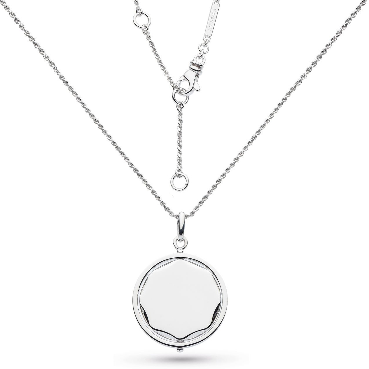 Sterling Silver Large Round Spinner Pendant, 32