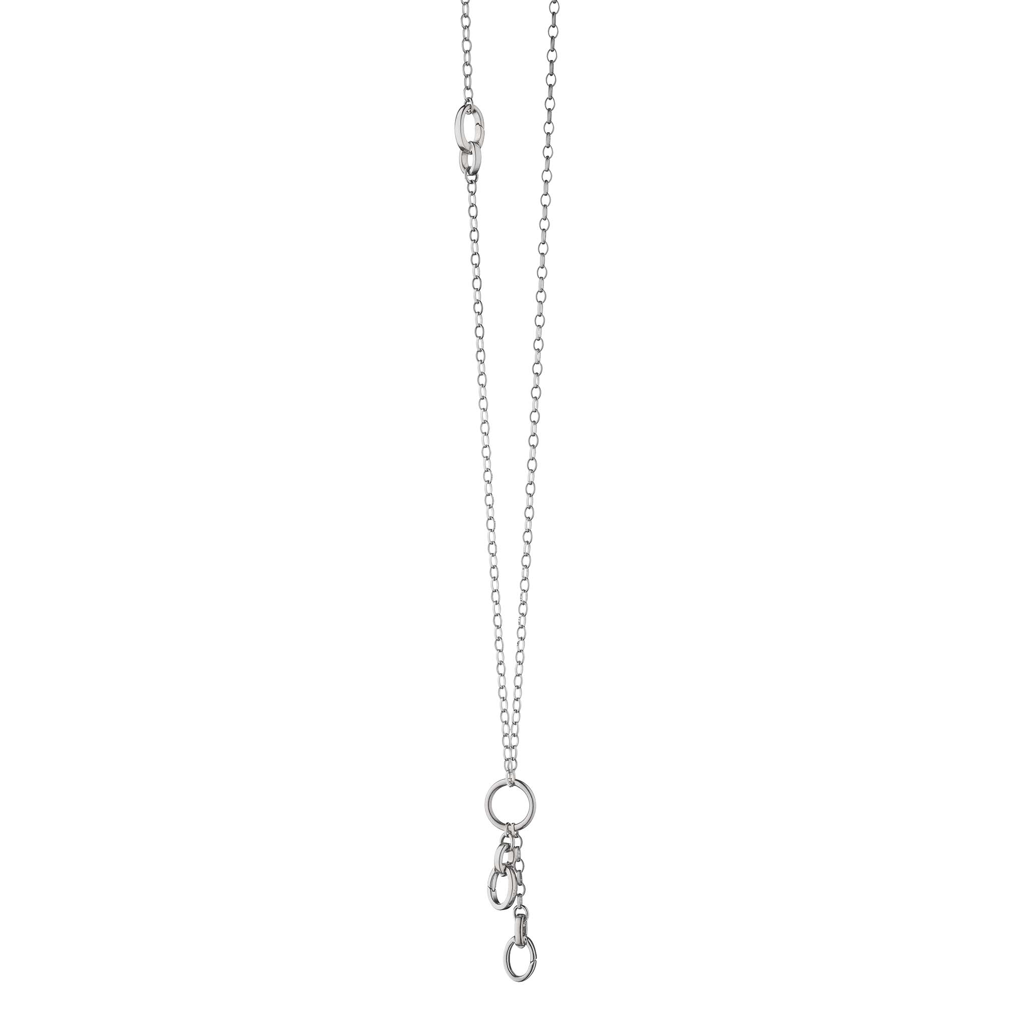 Monica Rich Kosann Sterling Silver 3 Charm Station Chain, 30