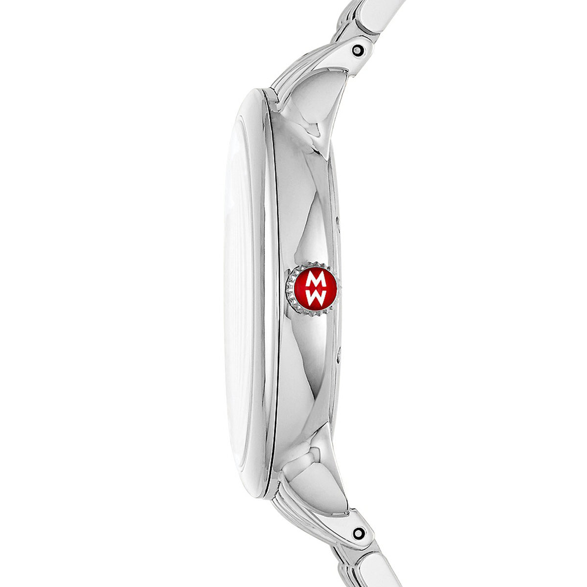Michele Serein Mid Stainless Steel 36mm Watch, Diamond and Silver Sunray Dial