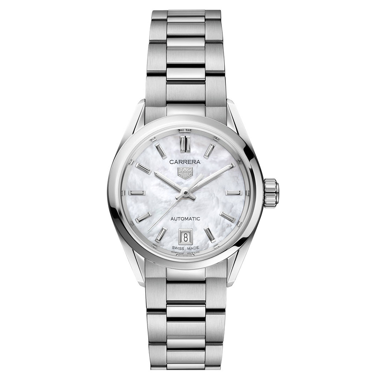 TAG Heuer Carrera 29mm Automatic Watch, White Mother of Pearl Dial