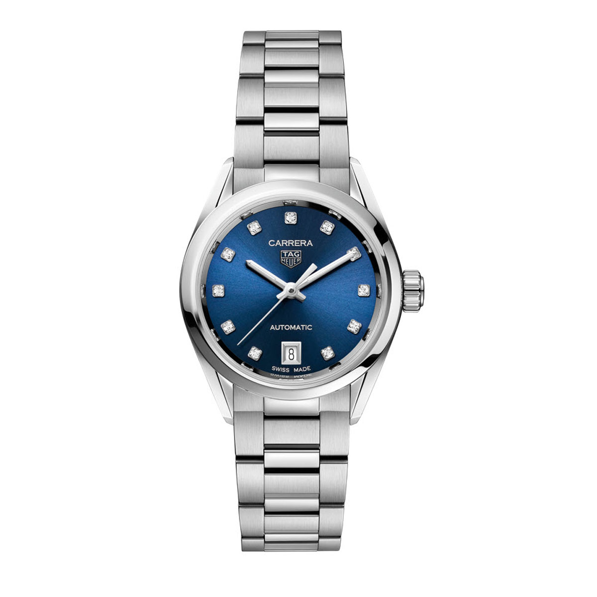 TAG Heuer Carrera 29mm Automatic Watch, Navy Blue and Diamond Dial