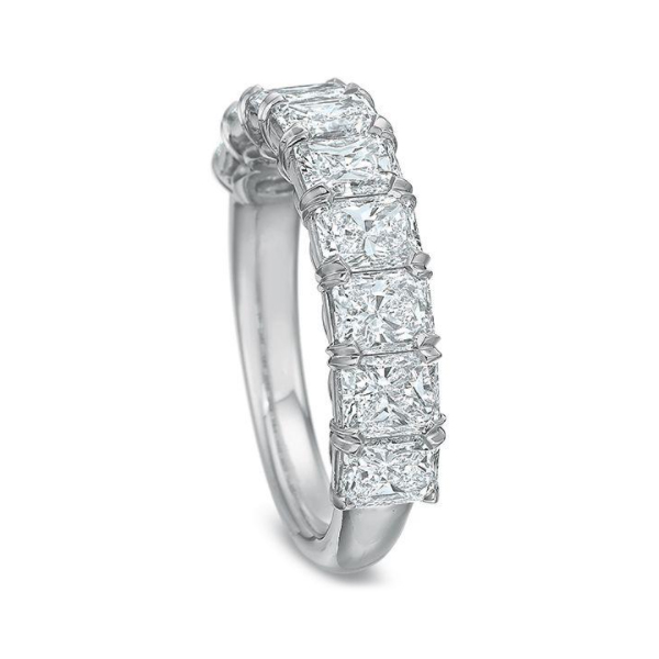 Radiant Diamond 9 Stone Wedding Band in Platinum