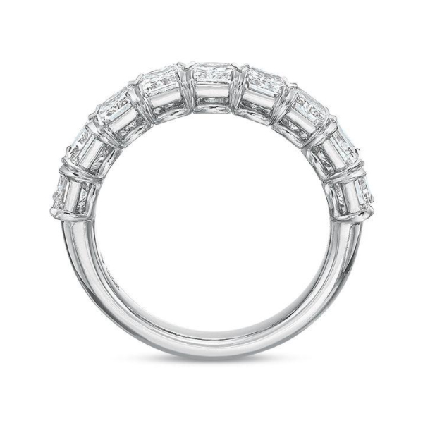 Radiant Diamond 9 Stone Wedding Band in Platinum