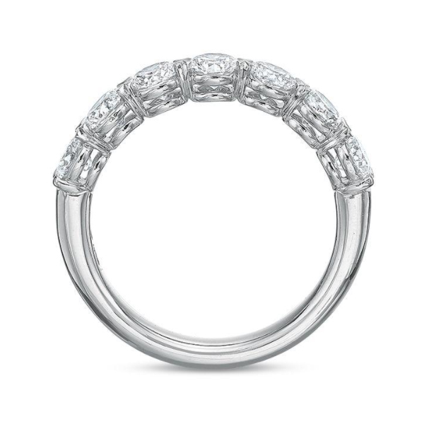 Round Diamond 7 Stone Wedding Band in Platinum