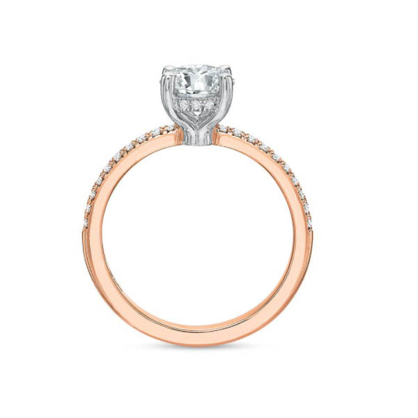 Kalahari Dream Diamond Engagement Ring with Hidden Halo in Rose Gold, 1.01 ct