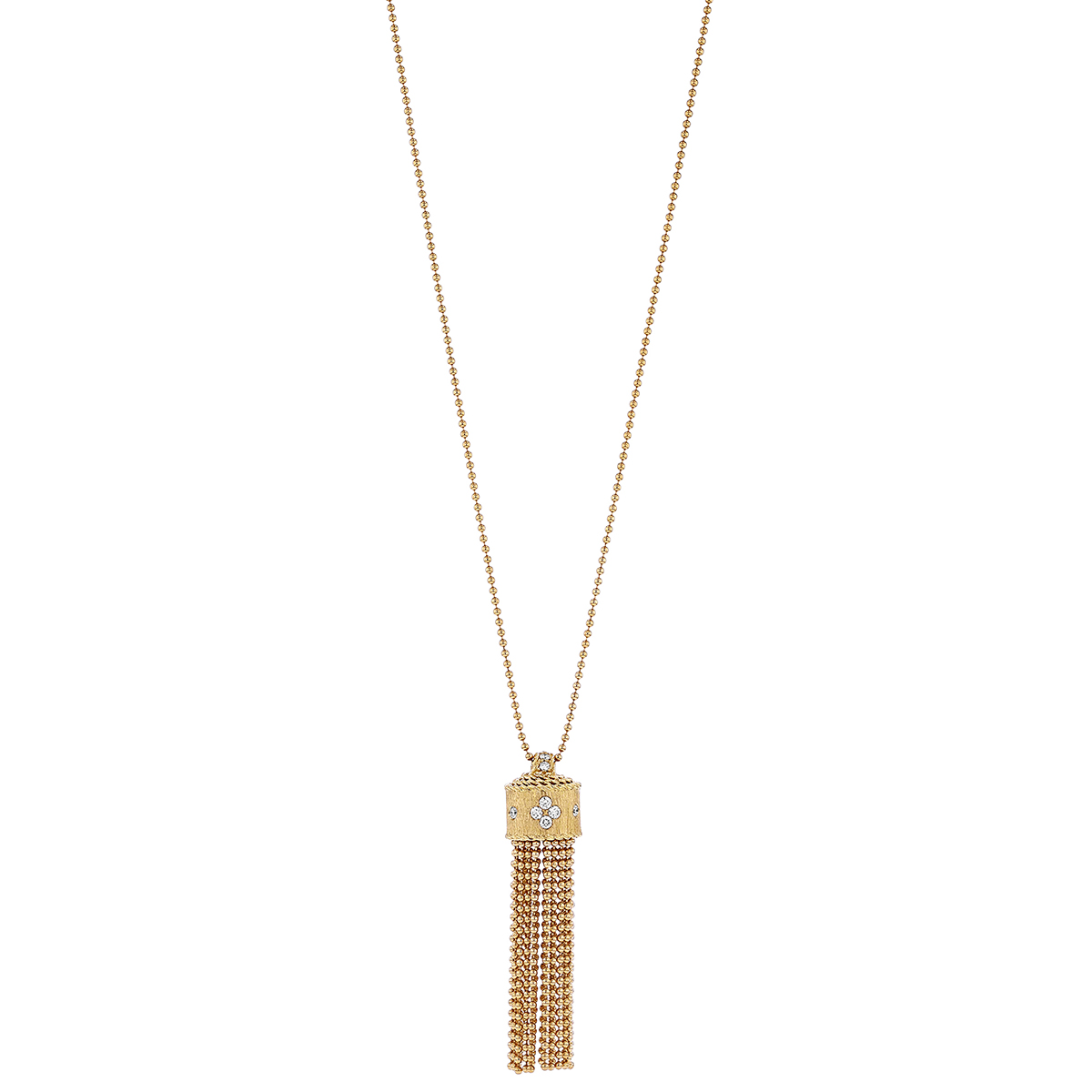 Roberto Coin Princess Diamond Tassel Pendant in Yellow Gold, 32