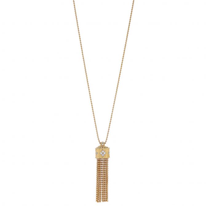 Roberto Coin Princess Diamond Tassel Pendant in Yellow Gold, 32"