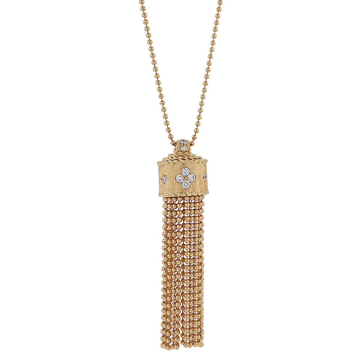 Roberto Coin Princess Diamond Tassel Pendant in Yellow Gold, 32