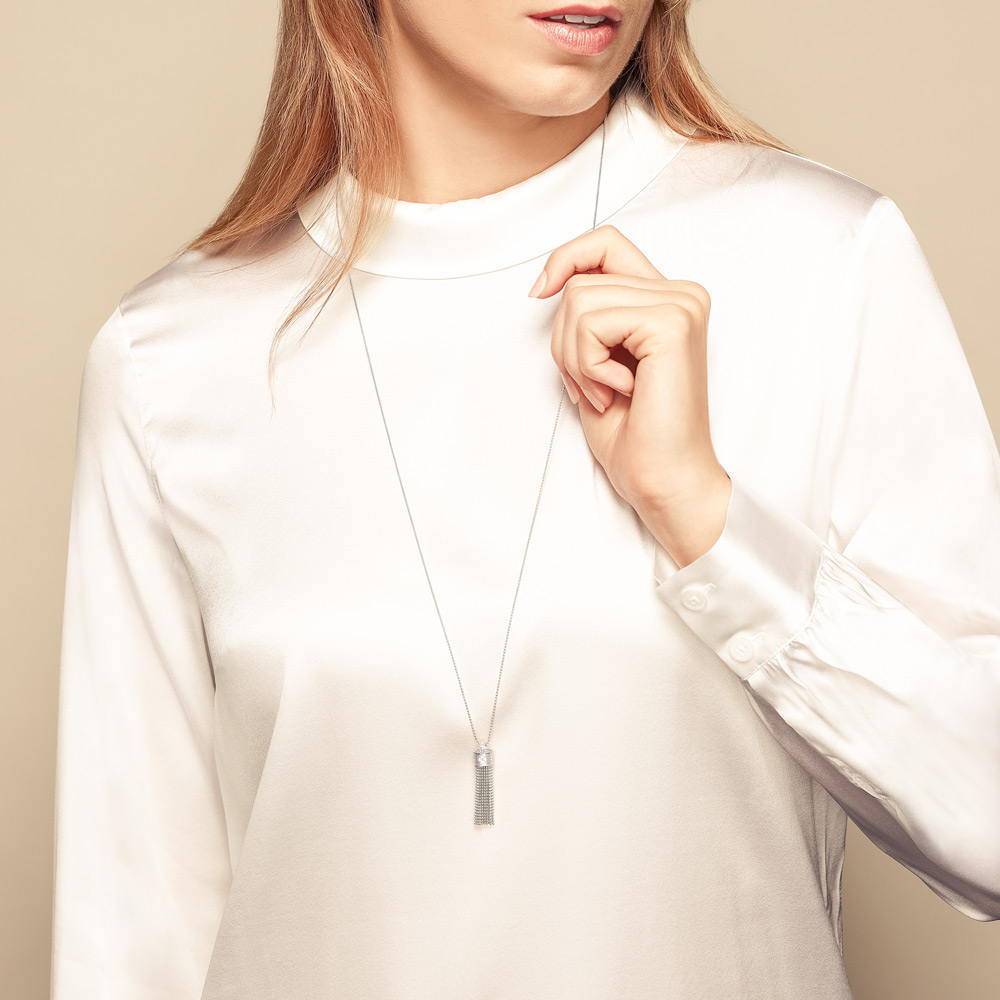 Roberto Coin Princess Diamond Tassel Pendant in White Gold, 32