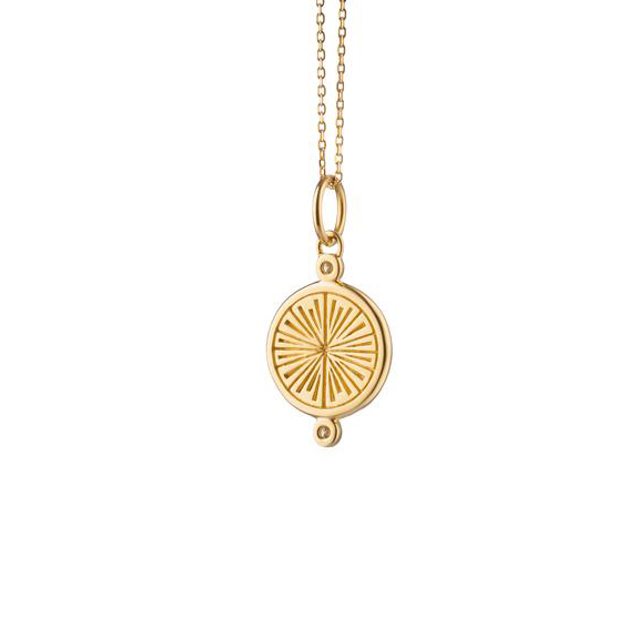 Monica Rich Kosann Queen Bee Charm in White Enamel & 18K Yellow Gold with Diamonds