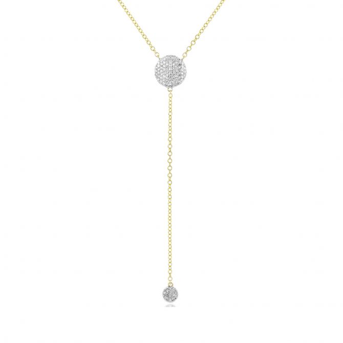 Phillips House Double Infinity Diamond Lariat Y Necklace in Yellow Gold
