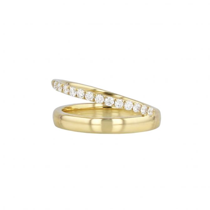 Phillips House Affair Sash Diamond Pinky Ring in Yellow Gold