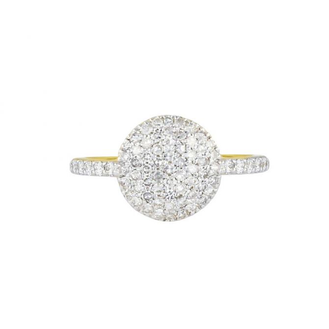 Phillips House Mini Infinity Diamond Disc Ring in Yellow Gold