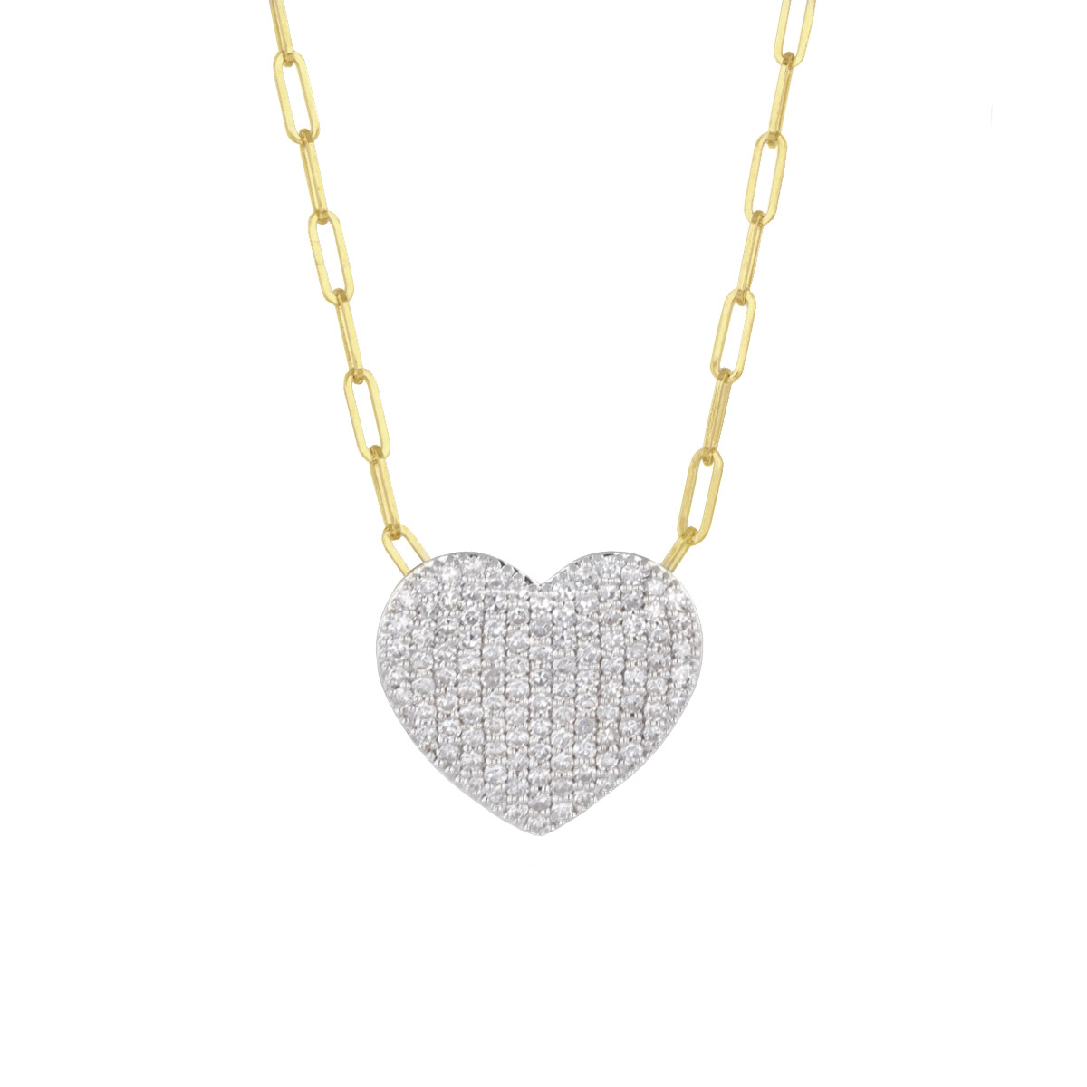 Phillips House Medium Infinity Diamond Pavé Heart Necklace in Yellow Gold, 18