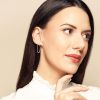 Diamond Inside Out Hoop Earrings in White Gold, 0.36 aptw