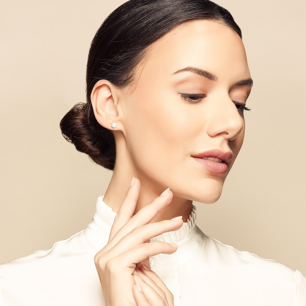 Phillips House Diamond Infinity Micro Stud Earrings in Yellow Gold