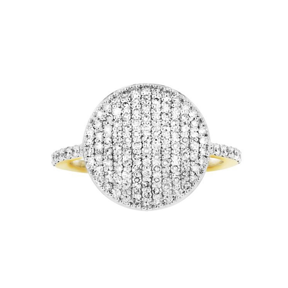 Phillips House Infinity Diamond Pavé Disc Ring in Yellow Gold, Size 7
