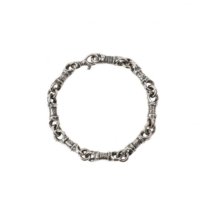John Varvatos Barrel Sterling Silver Chunky Link Bracelet, Silver Tone