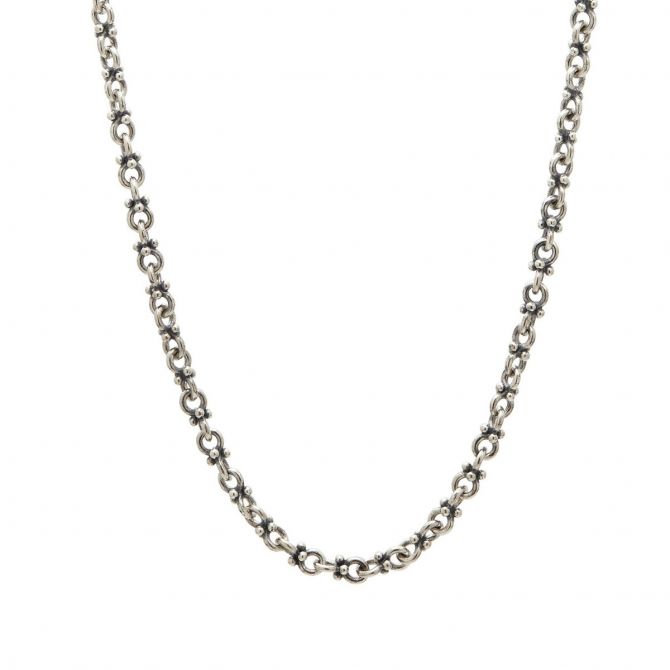 John Varvatos Artisan Sterling Silver Skull and Link Necklace