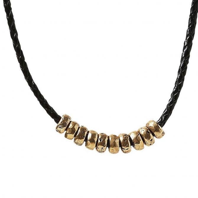 John Varvatos Simit Brass Bead Necklace