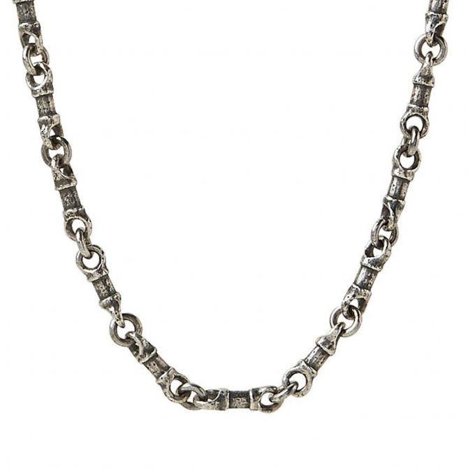 John Varvatos Barrel Sterling Silver Chunky Link Necklace