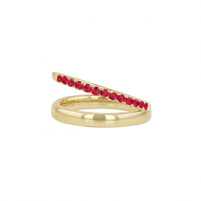 Phillips House Ruby Sash Pinky Ring in Yellow Gold