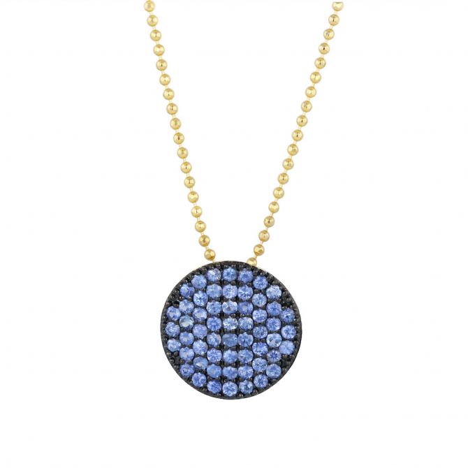 Phillips House Denim Medium Infinity Sapphire Necklace in Yellow Gold, 18"