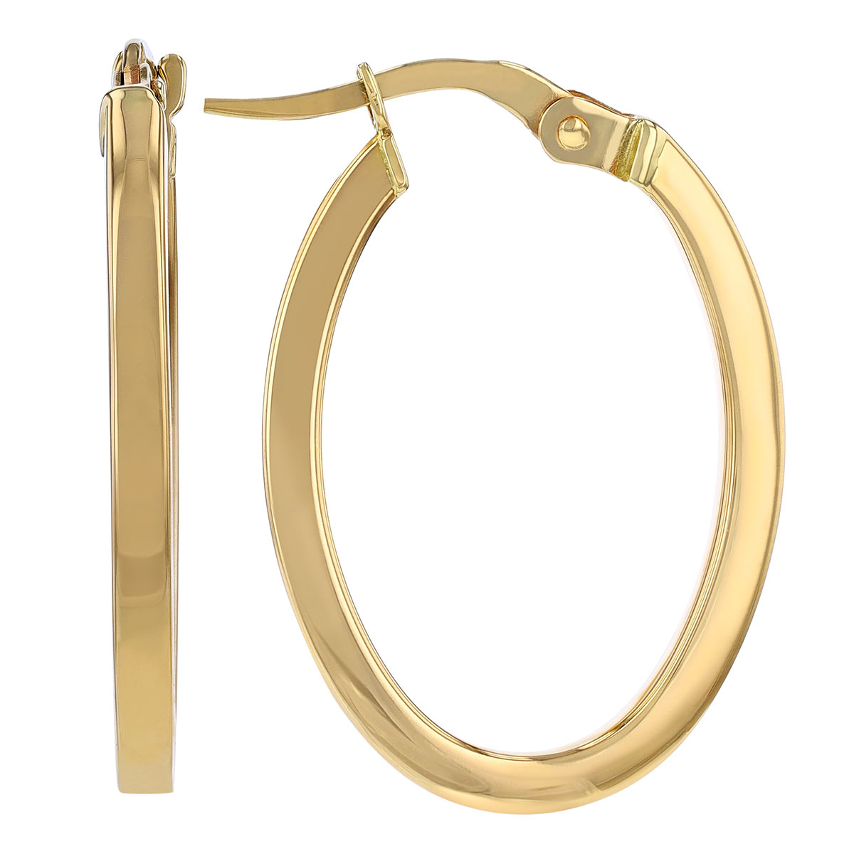 Roberto Coin Perfect Gold Hoops Petite Yellow Gold Oval Hoop Earrings, 15x25 mm
