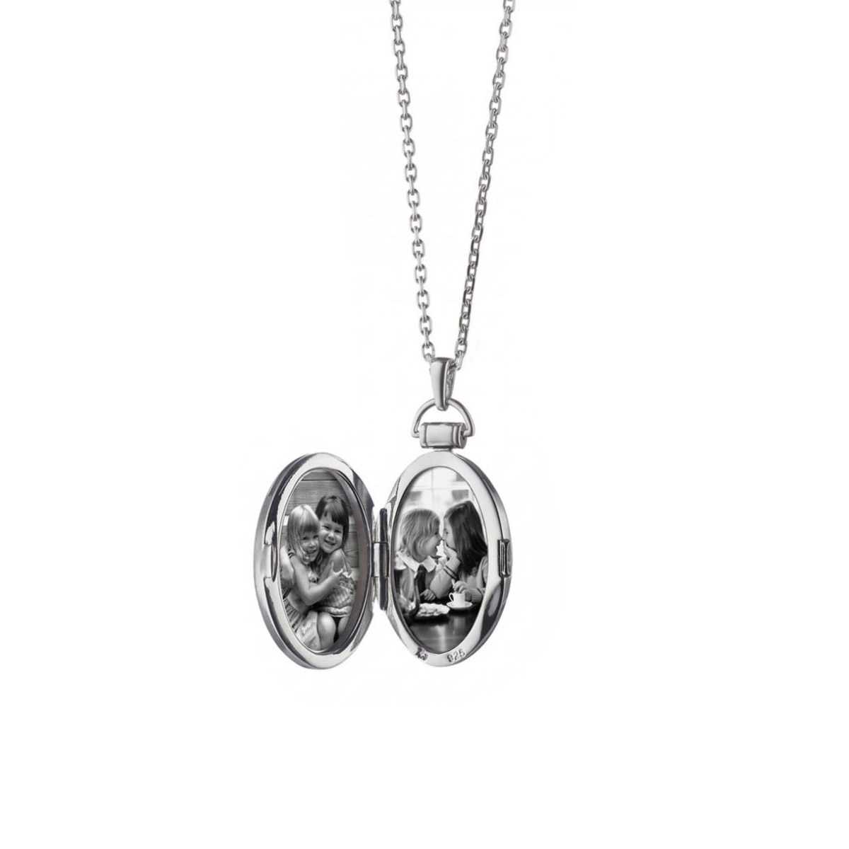 Monica Rich Kosann Oval Pinstripe Locket in Sterling Silver, 32