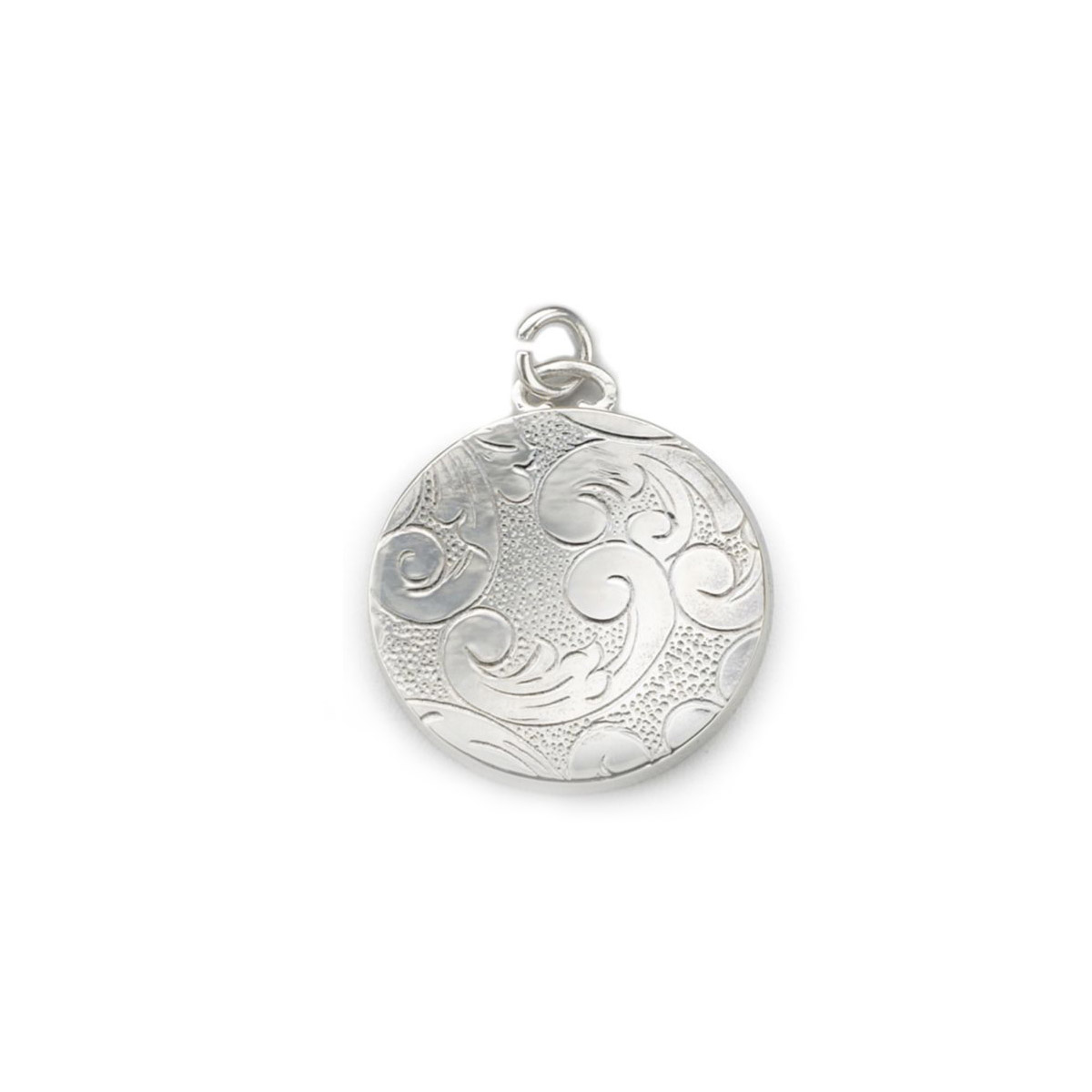 Monica Rich Kosann Floral Half-Locket Round Charm in Sterling Silver, 3/4