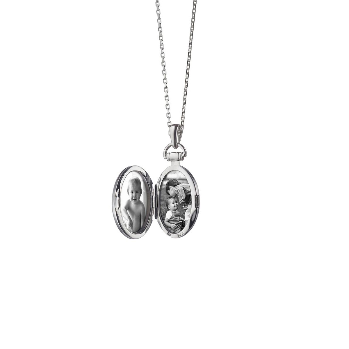 Monica Rich Kosann Petite Pinstripe Locket in Sterling Silver, 18