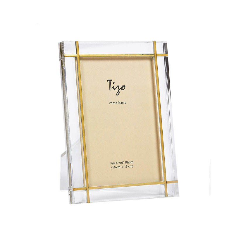 Tizo Gold Metal Design Lucite Frame, 4x6