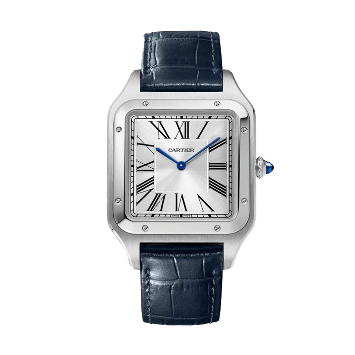 Cartier Santos-Dumont 47mm Extra Large Watch, Silver Satin Dial