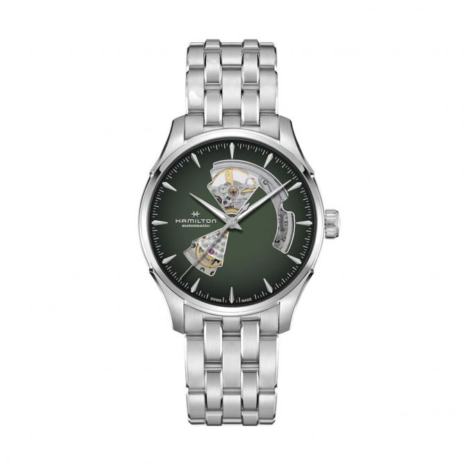 Hamilton Jazzmaster Open Heart Automatic 40mm Watch, Smoked Green Dial