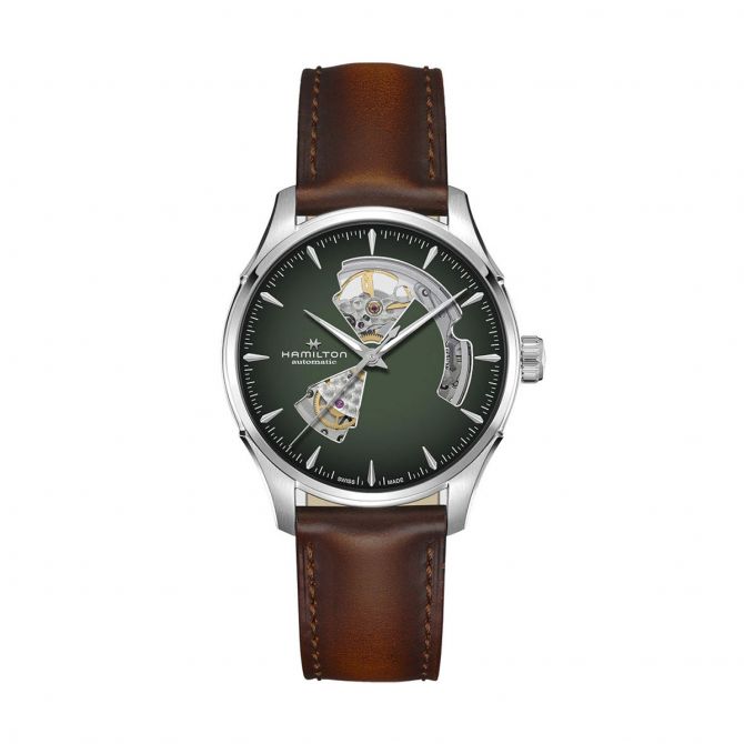 Hamilton Jazzmaster Open Heart Automatic 40mm Men's Watch, Green Dial