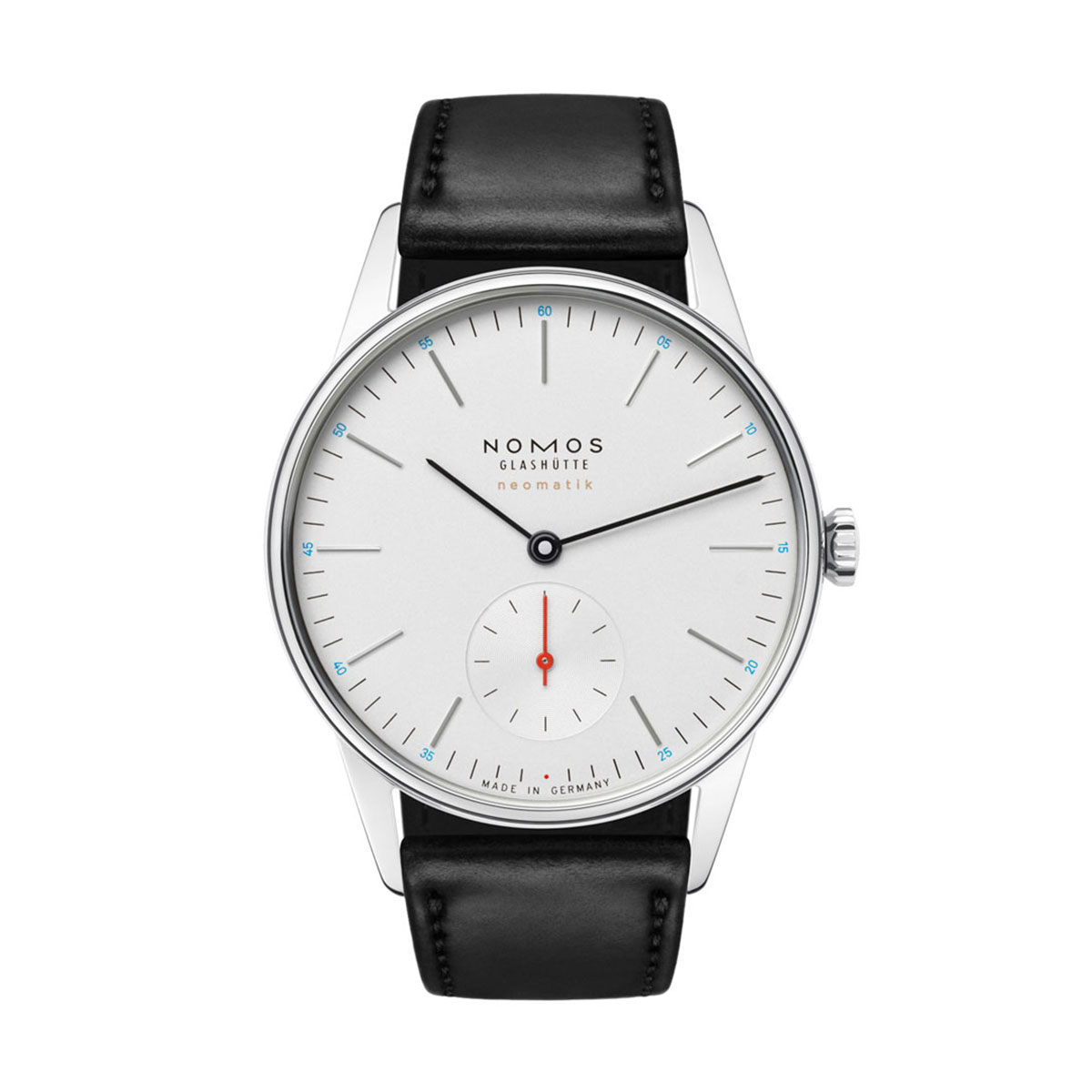 Nomos Glashutte Orion Neomatik 36mm Watch, White and Silver Plated Dial